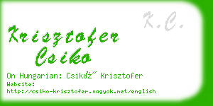 krisztofer csiko business card